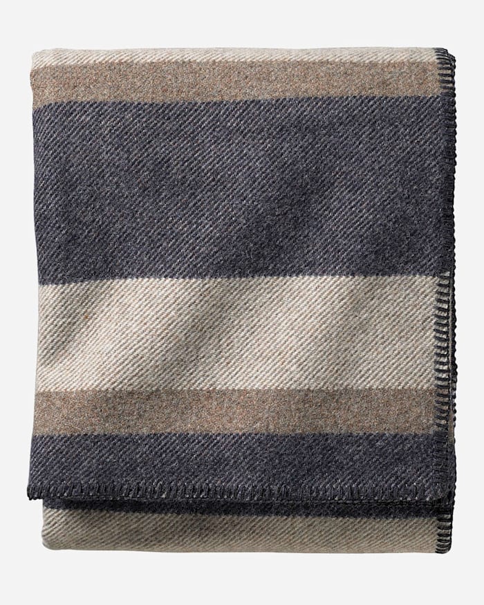 ECO-WISE WOOL PLAID/STRIPE BLANKET